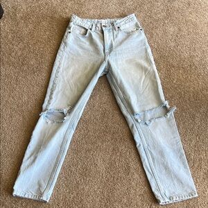Zara high waisted distressed jeans